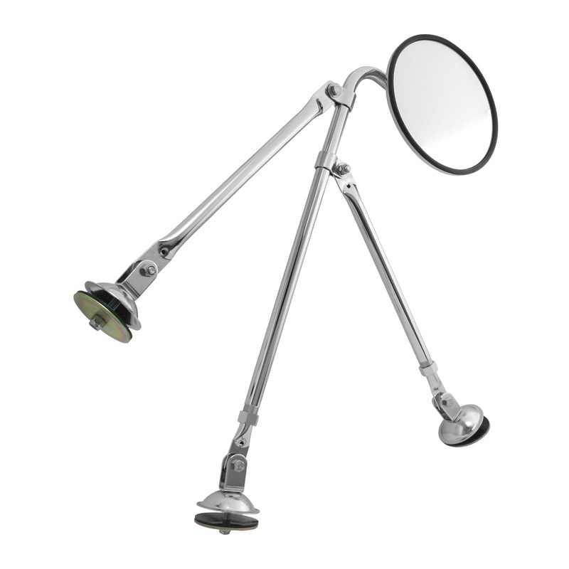 8 chrome convex blind spot mirror w/triangle fender bracket kit