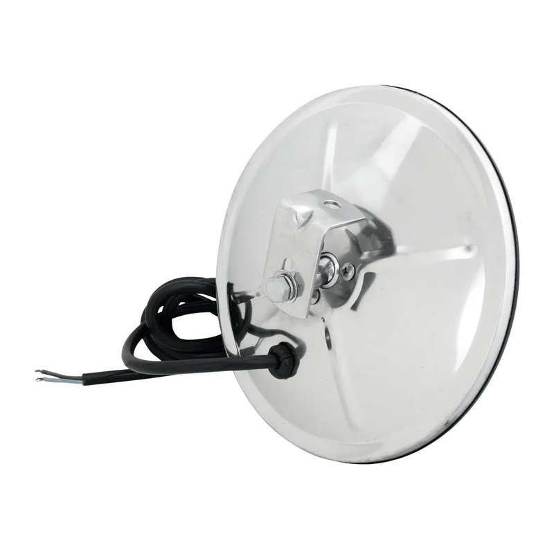 8 stainless steel convex heated mirror with center mount – SINGLE