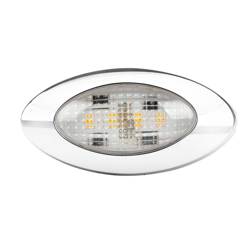 Amber 4 diode small oval y2k LED marker/turn signal light, CLEAR lens – 3 wire