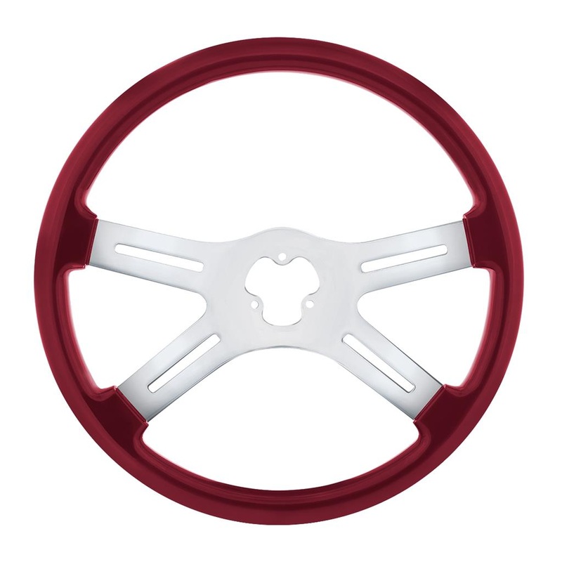 Candy Red 18 Wood Steering Wheel W/ Candy Finish – 3 Hole Style