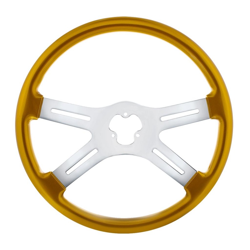 Electric Yellow 18 wood steering wheel w/candy finish – 3 hole style