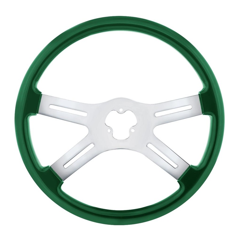 Emerald Green 18 wood steering wheel w/candy finish – 3 hole style