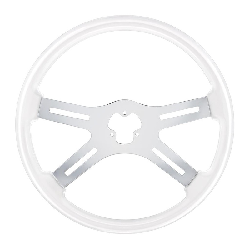 Glacier White 18 wood steering wheel w/candy finish – 3 hole style
