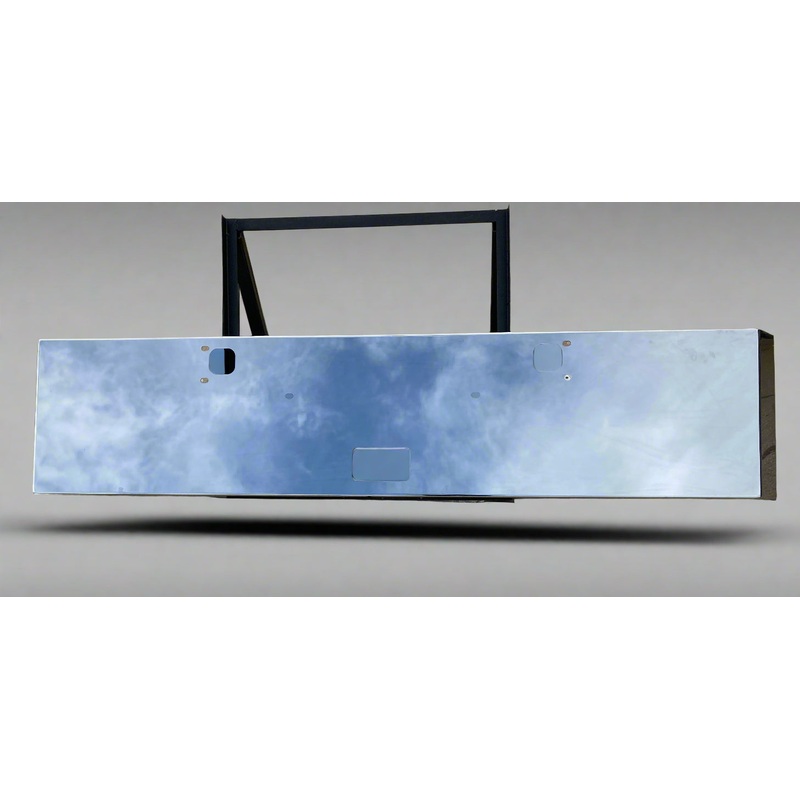 Kenworth W900L chrome bumper with standard tow, center step, & mounting holes