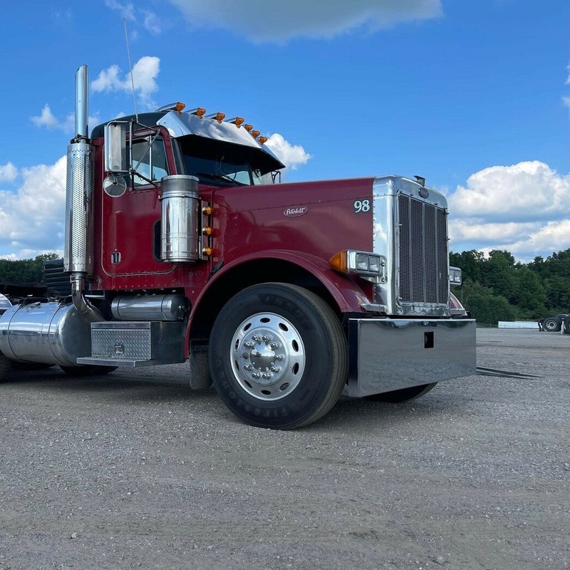 Peterbilt 379 chrome 20 boxed end bumper with standard tow & mounting holes