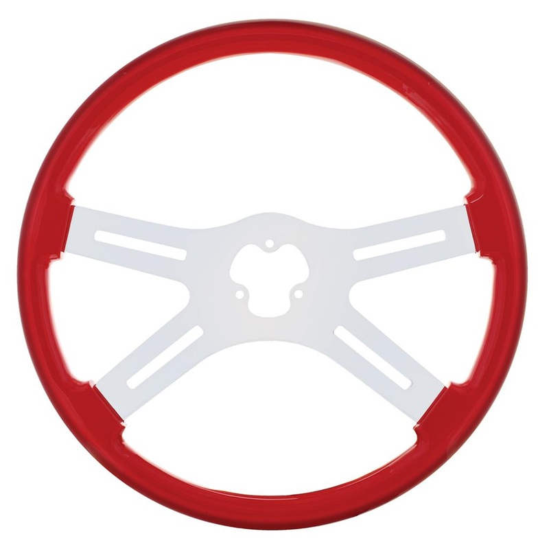 Red 18 wood steering wheel w/candy finish – 3 hole style