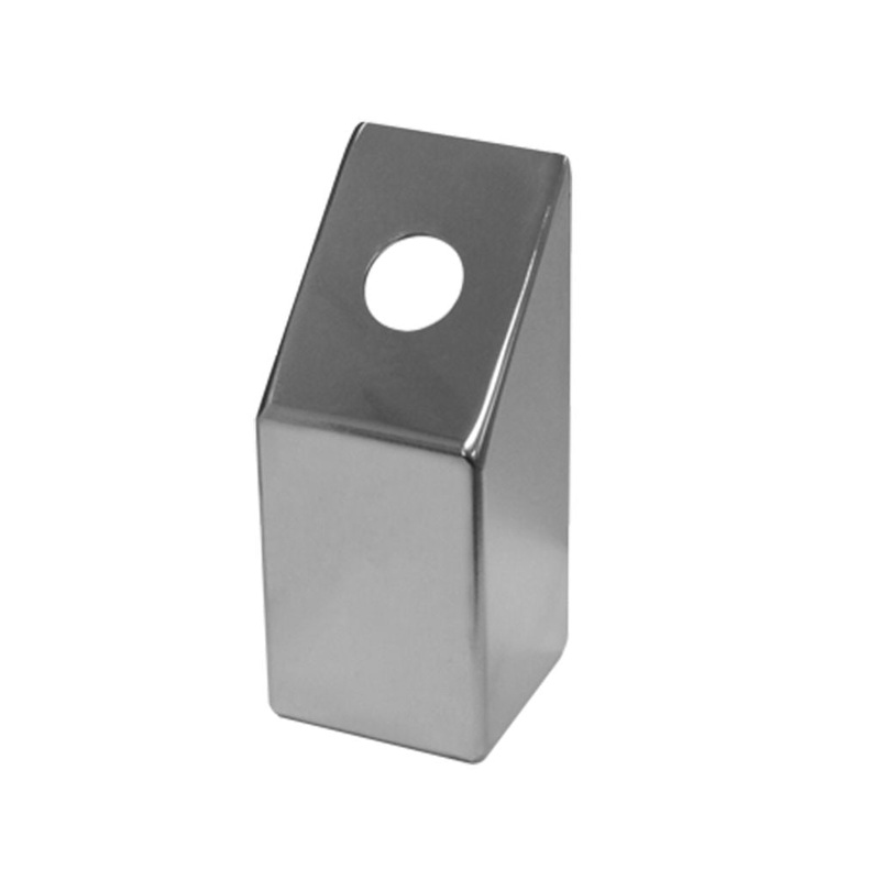 Stainless steel straight mirror mount pedestal light bracket w/hole for 3/4 button light – PAIR