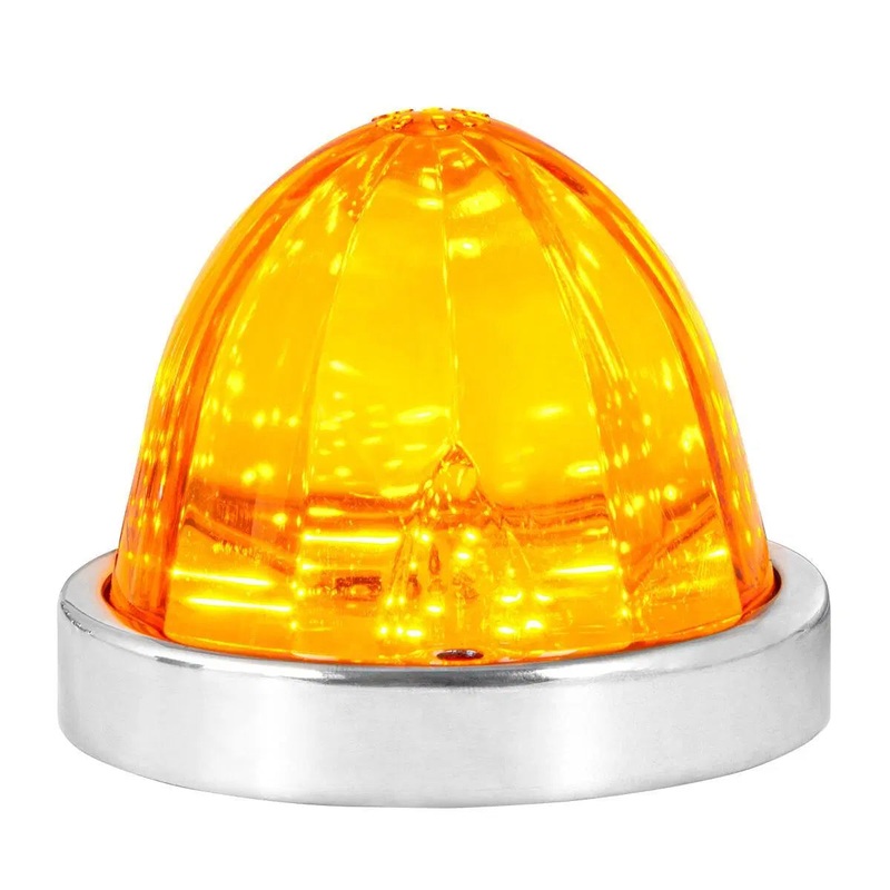 Watermelon style 18 diode LED turn signal light w/surface mount base