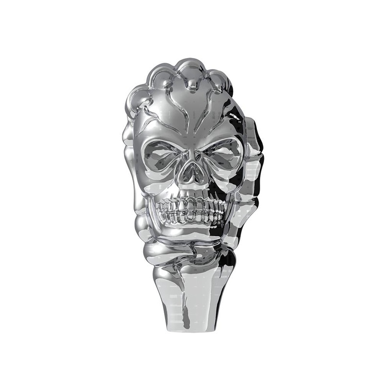 Chrome skull thread-on gear shift knob – base not included