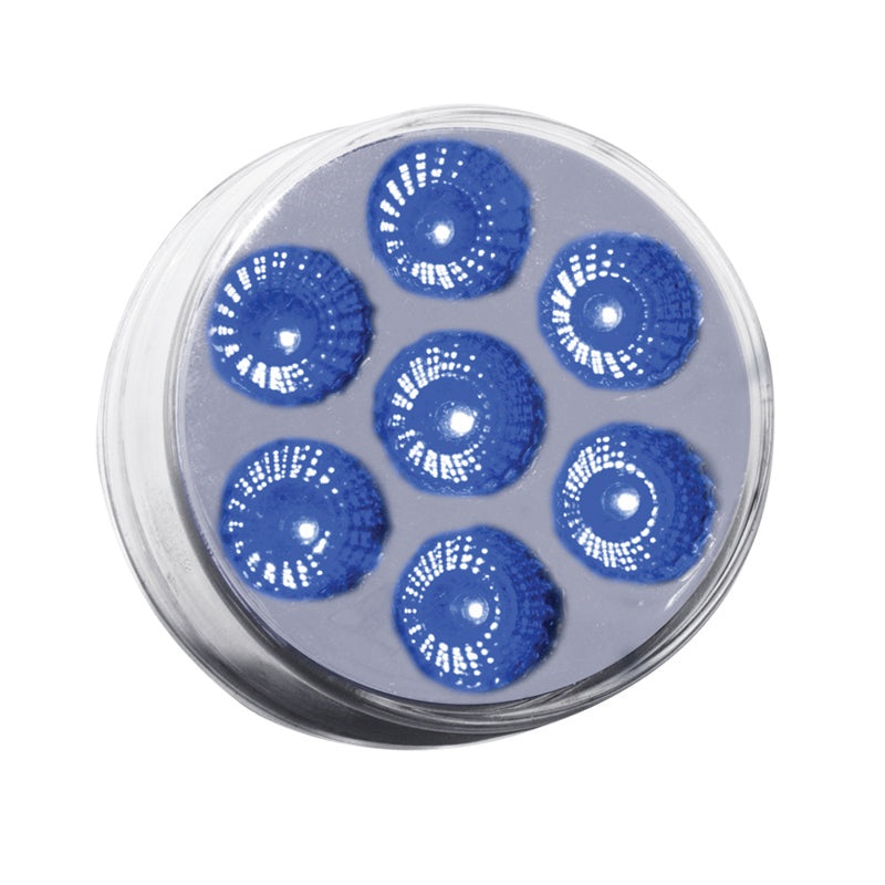 Dual Revolution Red/Blue 2.5 round 7 diode LED marker light – CLEAR lens