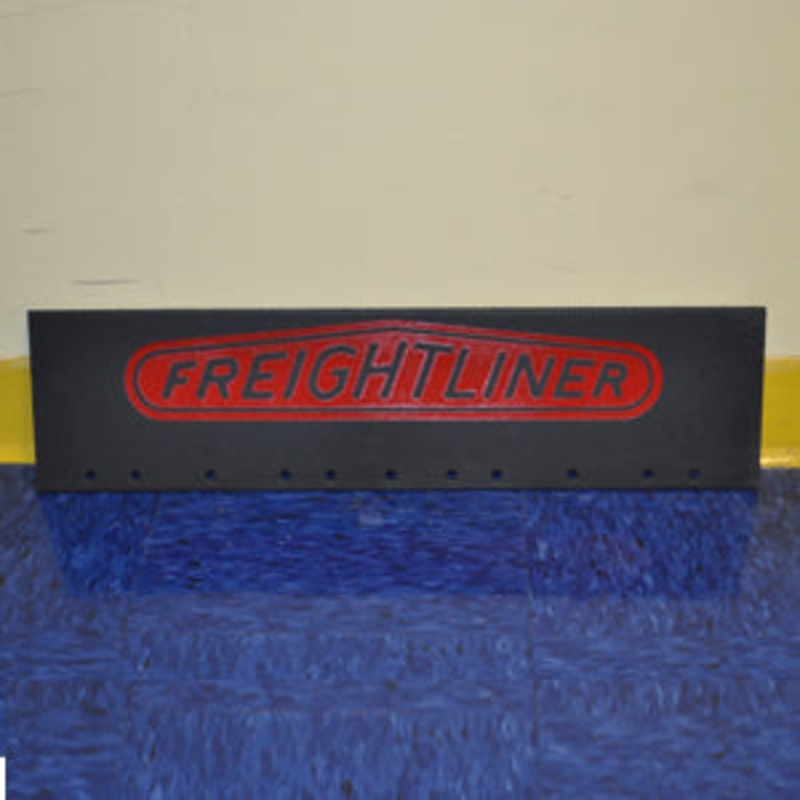 Freightliner 24 x 6 black quarter fender mudflap w/red stamped logo
