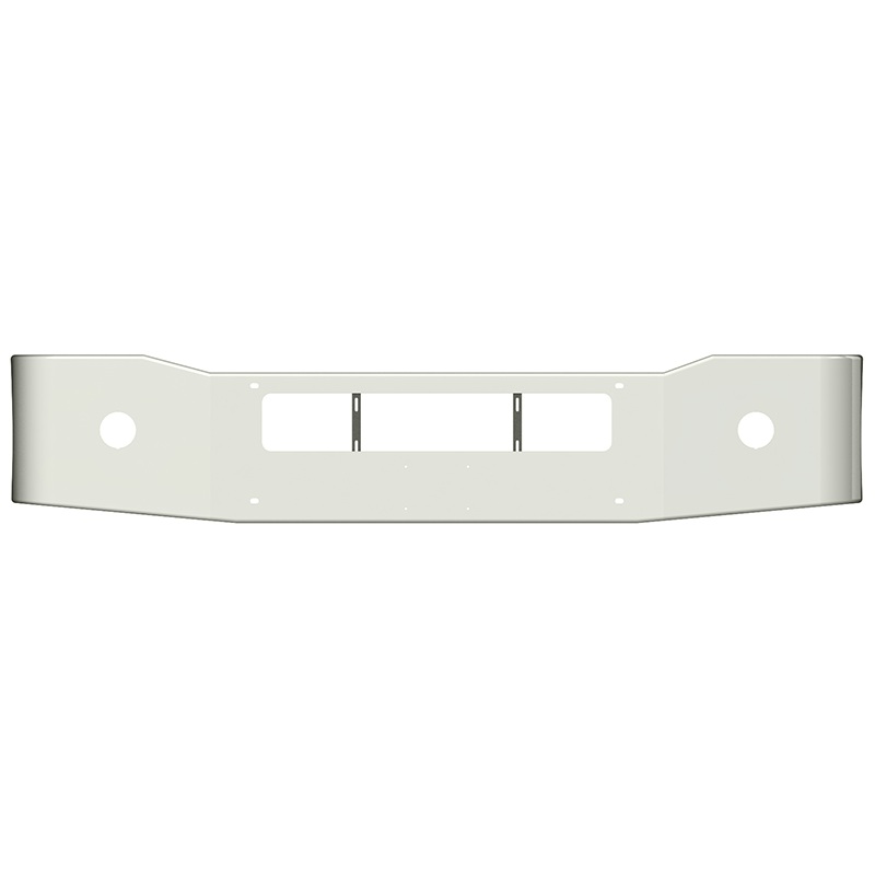 Freightliner Coronado 2002-2009 chrome steel 17 gullwing bumper with mounting holes and OEM fog light holes