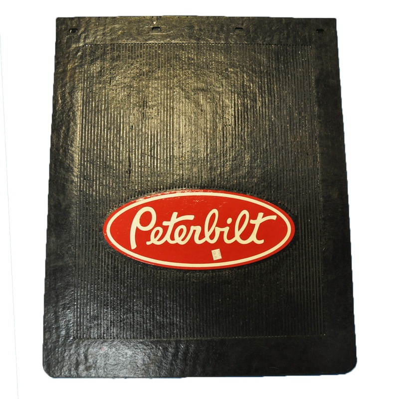 Peterbilt 24 x 30 deluxe black mudflap w/red and white logo