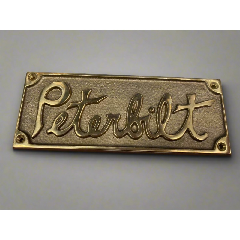 Peterbilt old-style rectangular emblem – bronze finish