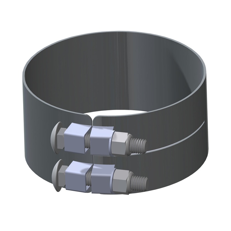 Universal chrome 8 diameter wide band clamp, no bracket – SINGLE
