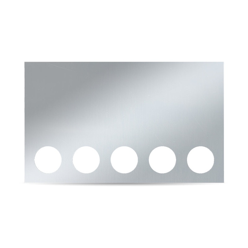 20 stainless steel rear center panel w/back, 5 round 4 light holes ONLY