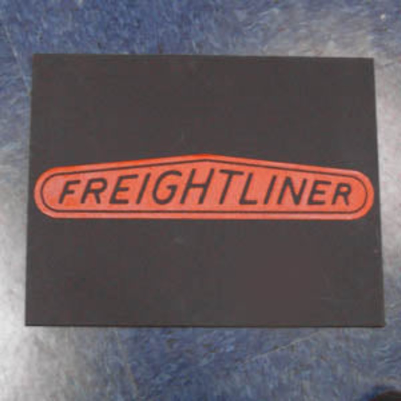 Freightliner 18 x 14 black front fender mudflap w/red stamped logo