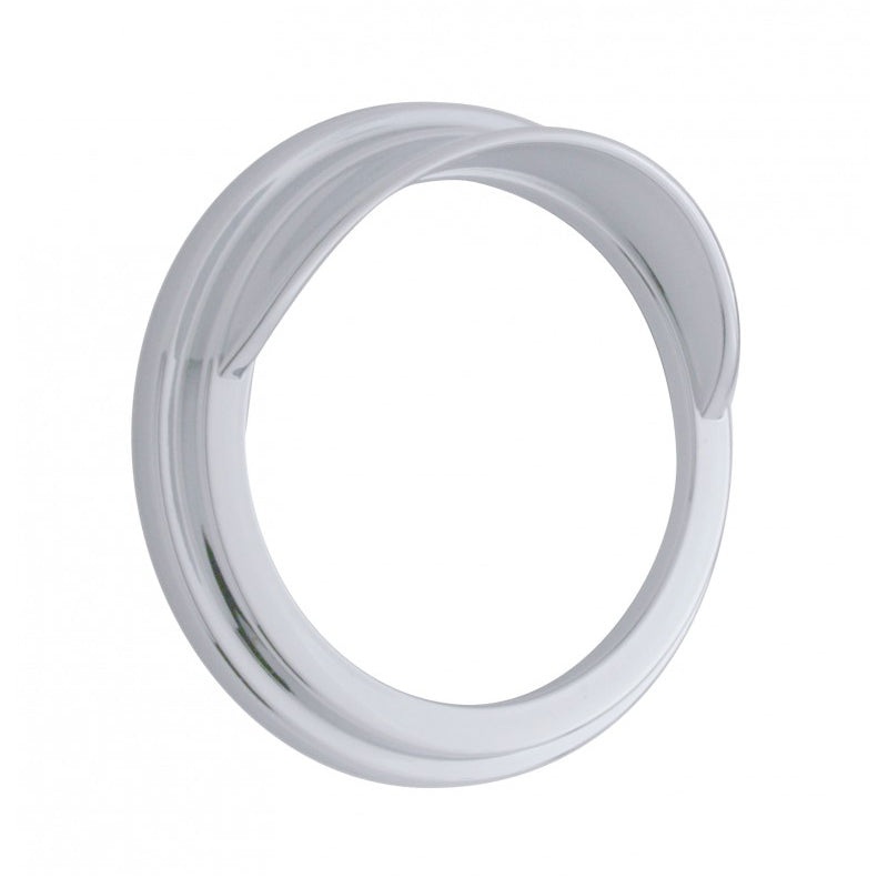 Freightliner Classic/FLD chrome plastic pyrometer gauge cover w/visor – beveled edge