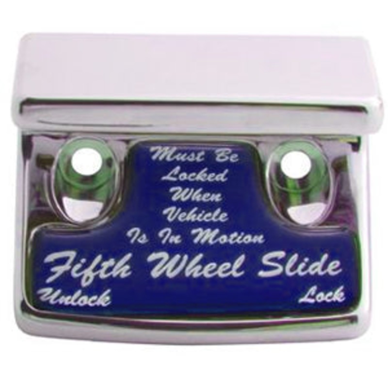 Freightliner Classic/FLD chrome plastic switch guard w/glossy Fifth Wheel Slide sticker