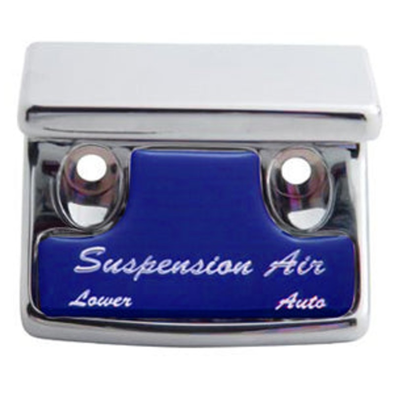 Freightliner Classic/FLD chrome plastic switch guard w/glossy Suspension Air sticker
