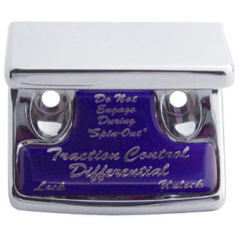 Freightliner Classic/FLD chrome plastic switch guard w/glossy Traction Differential sticker