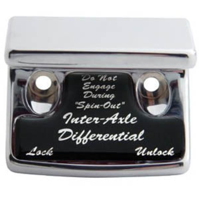 Freightliner Classic/FLD chrome switch guard w/glossy Inter-axle Differential sticker