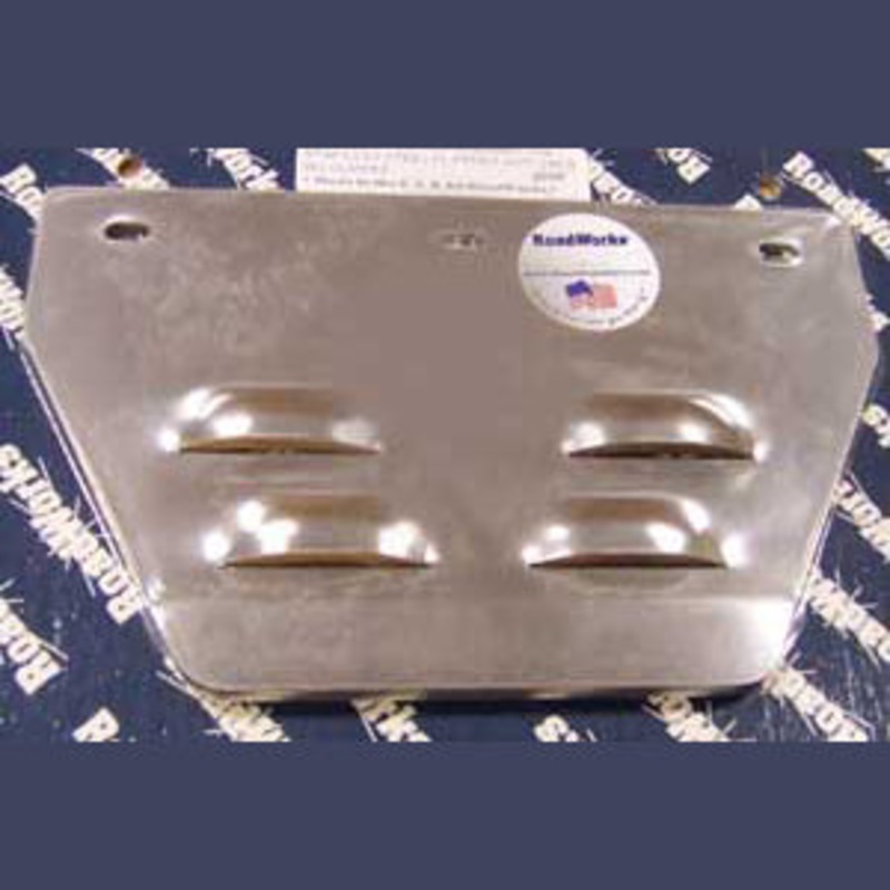Freightliner stainless steel front fender anti-sail mudflap panels – PAIR, louvered