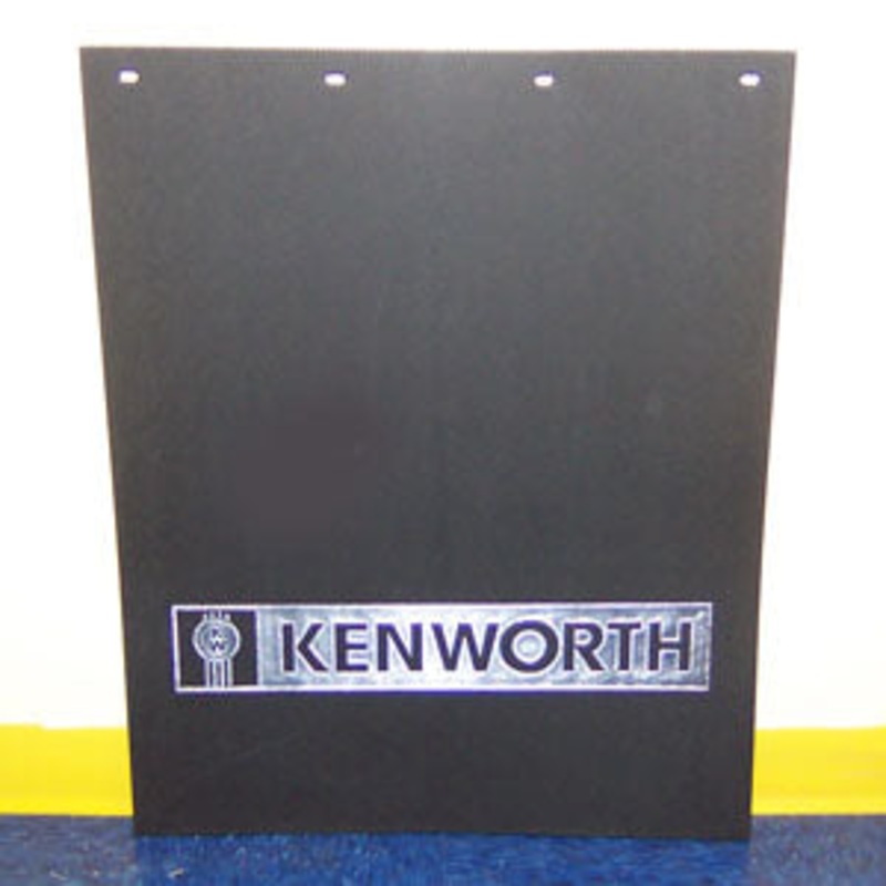 Kenworth 24 x 30 black mudflap w/chrome stamped logo