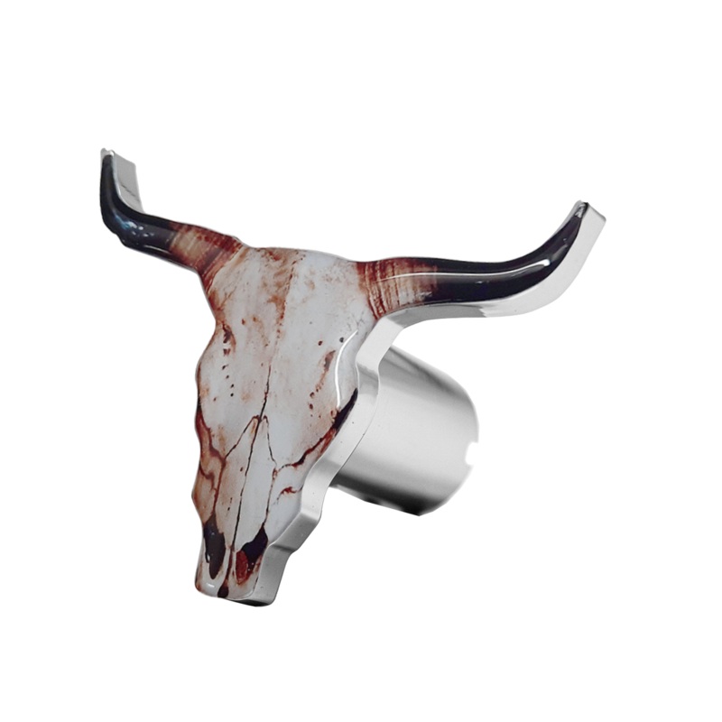 Longhorn Bull chrome & color billet aluminum brake knob – SINGLE