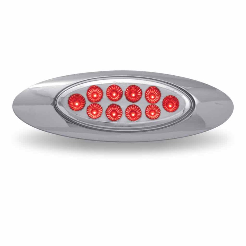 M1-style Red 10 diode LED marker light – CLEAR lens
