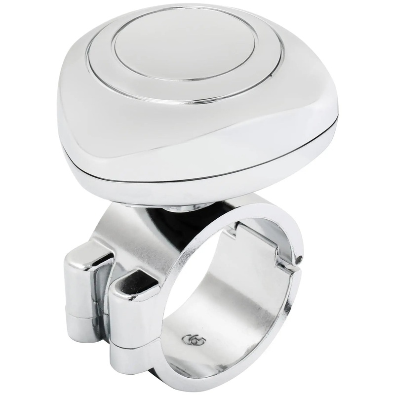 Plastic steering wheel spinner knob w/1-3/4 diameter clamp for steering wheel covers