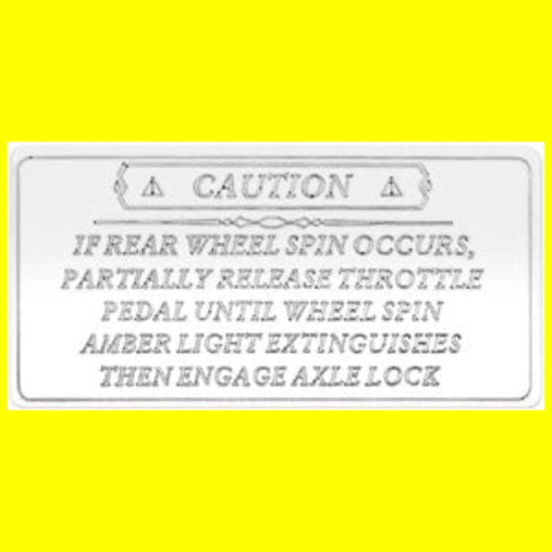 Woody’s Freightliner stainless steel Axle Lock statement plate