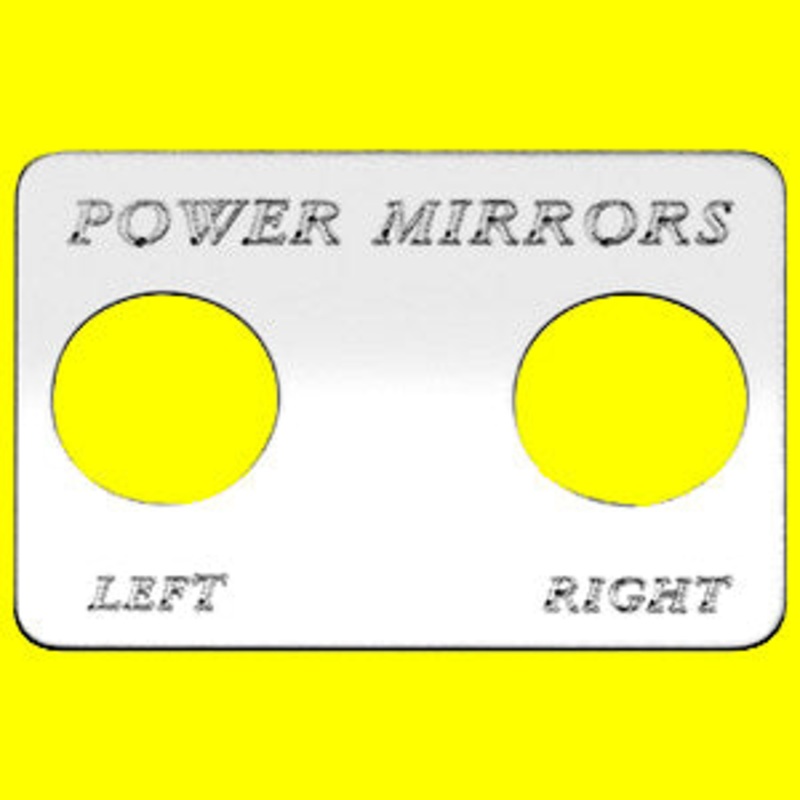 Woody’s Freightliner stainless steel Power Mirrors Left/Right switch plate, 2 holes