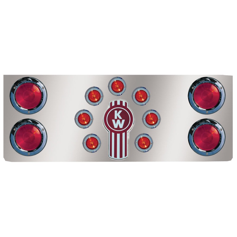 14 stainless steel rear center panel w/4 round 4 holes, 7 round 2 light holes
