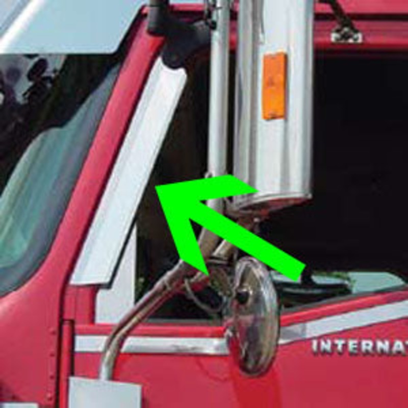 International I-model stainless steel window air deflector 19.3 tall – PAIR