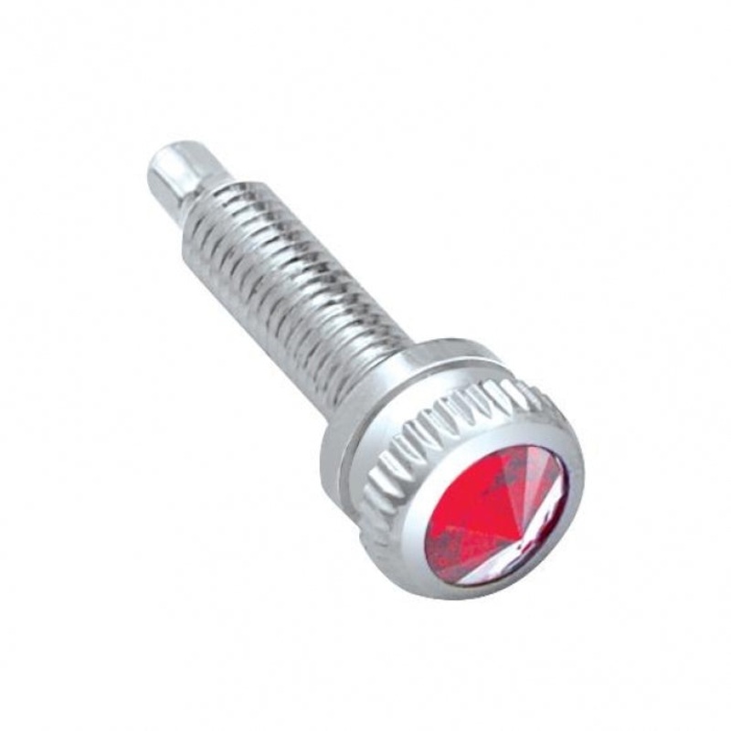 International short chrome dash screw with jewel – 6/PACK
