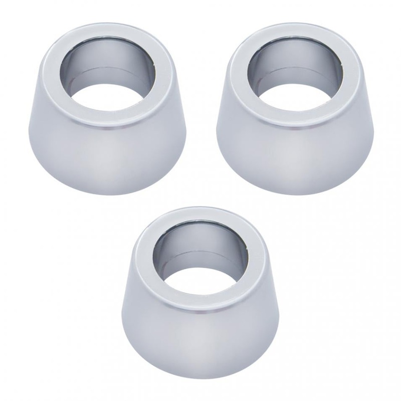 Peterbilt 359/Kenworth chrome plastic round turn signal covers – 3/PACK
