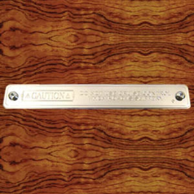 Rockwood Kenworth stainless steel Caution Cruise Control statement plate
