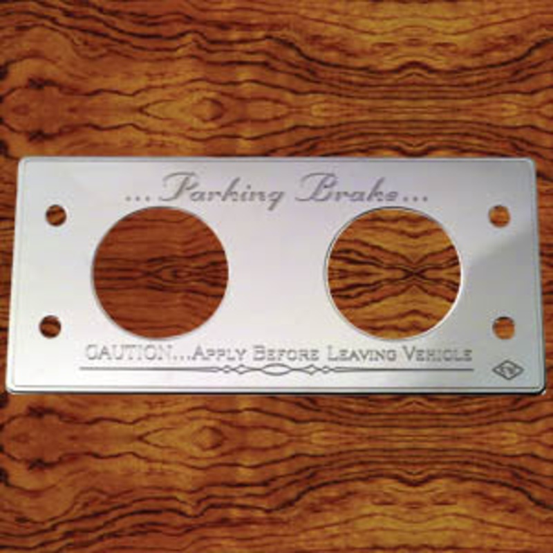 Rockwood Kenworth stainless steel Parking Brake Control statement plate