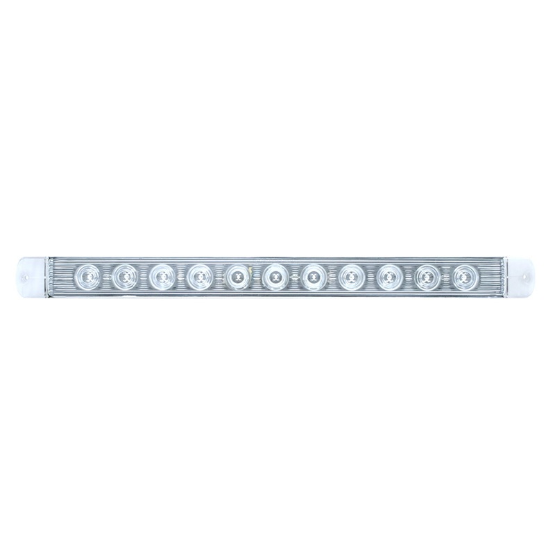 17 Amber 11 diode LED turn signal light bar – CLEAR lens