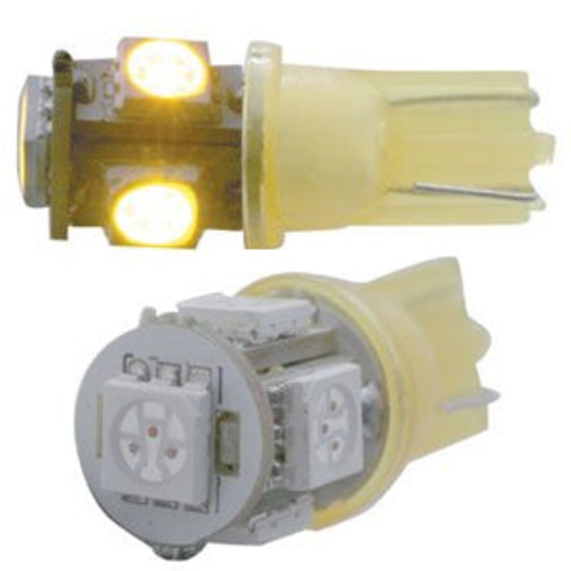194 LED light bulb – 5 diode radial 360-degree – PAIR – Amber
