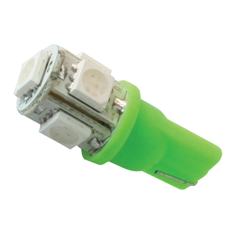 194 LED light bulb – 5 diode radial 360-degree – PAIR – Green