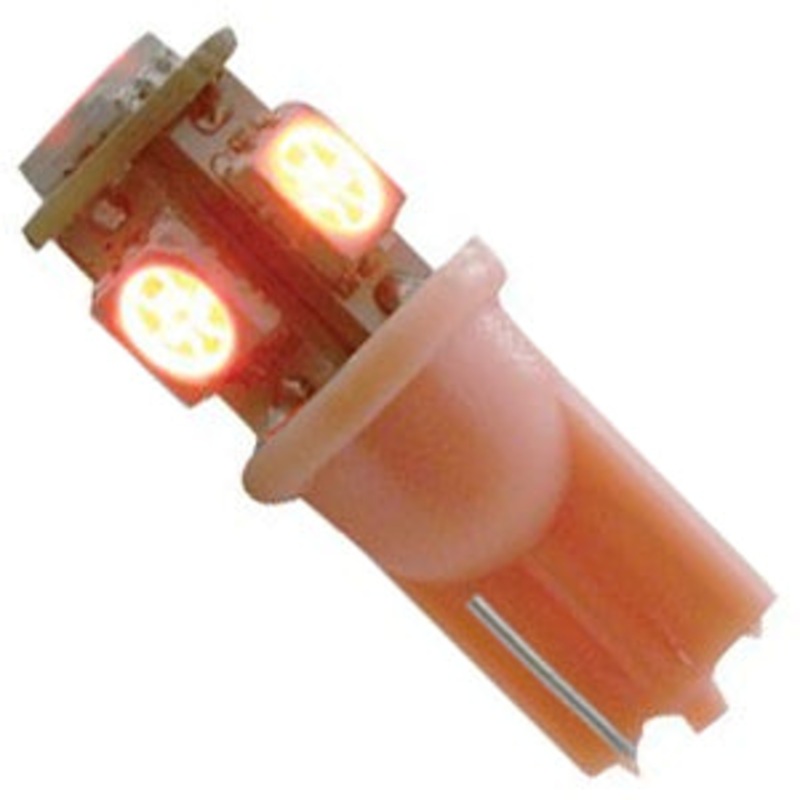 194 LED light bulb – 5 diode radial 360-degree – PAIR – Red