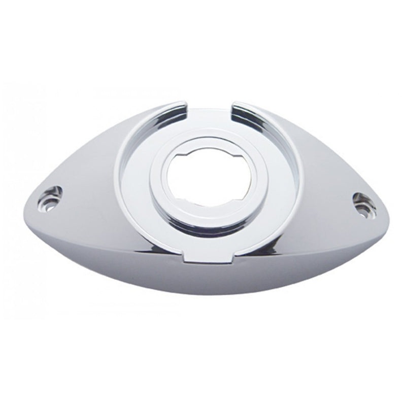 2.5 round chrome plastic oval branch deflector light bezel