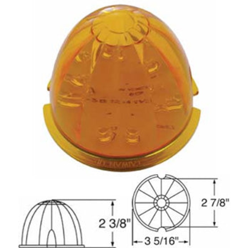 Amber 17 diode LED watermelon style cab light