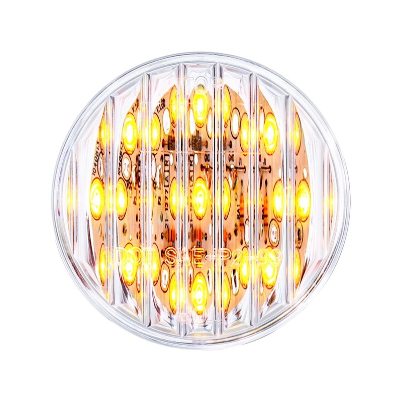 Amber 2 round 9 diode LED marker/clearance light – CLEAR lens
