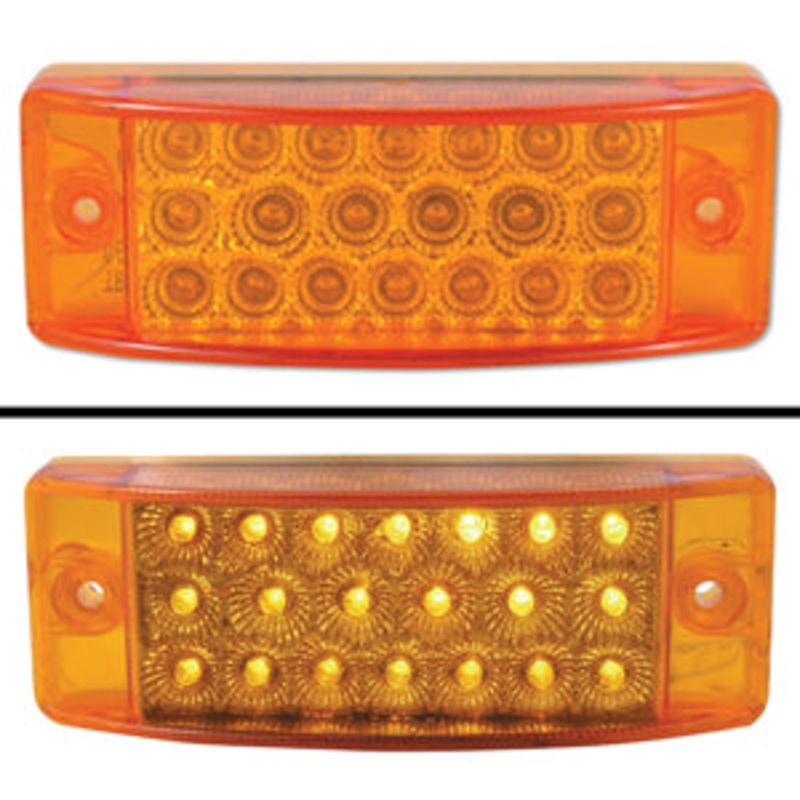 Amber 2 x 6 rectangular 20 diode LED marker light