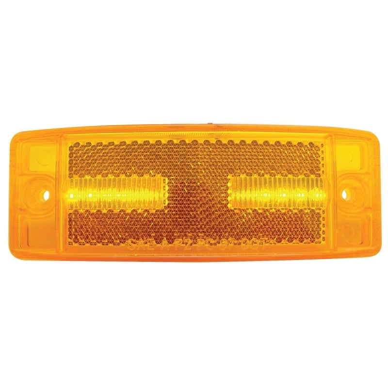 Amber 2 x 6 rectangular 8 diode LED marker light