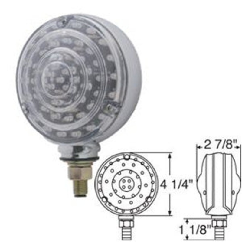 Amber 48 diode/Red 40 diode LED pedestal turn signal light – CLEAR lens
