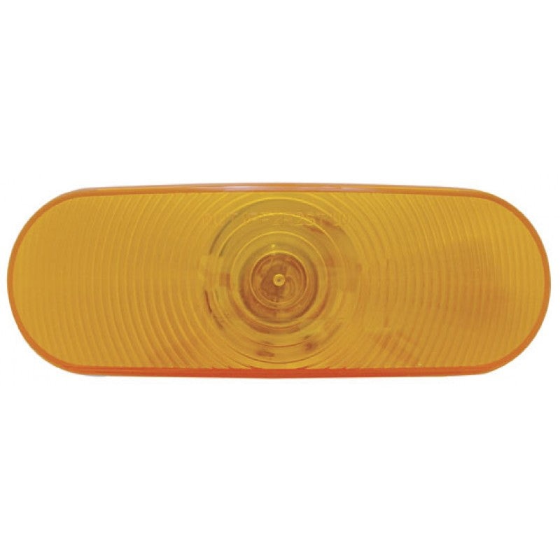 Amber oval incandescent turn signal light